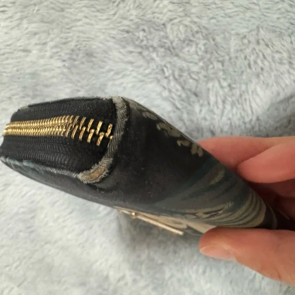 kate spade Black Floral Zip Wallet with Yellow and Green Accents - Picture 3 of 5